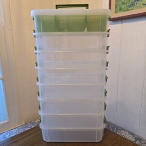 STERILITE 8 Tier Stacking Organizer Arts Crafts KItchen Carry All Lime